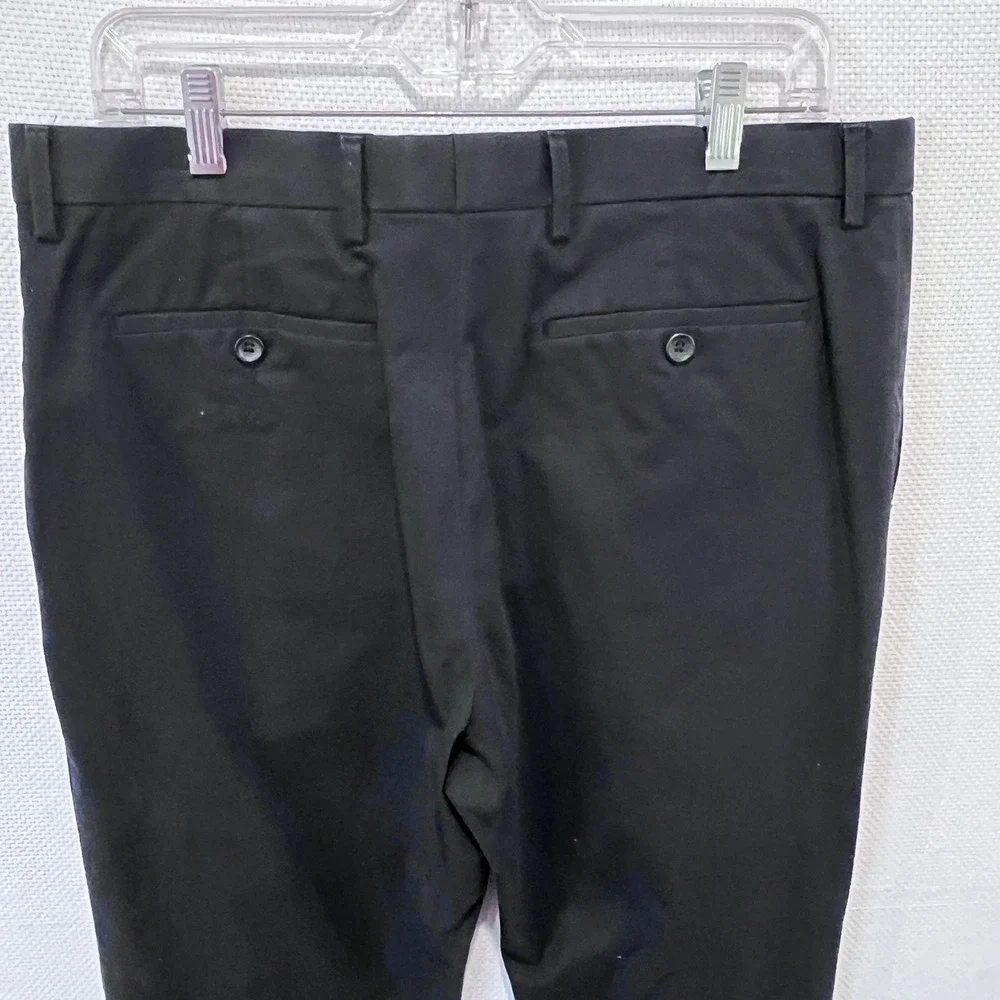 Banana Republic Slim Fit Black Dress Pants Size‎ 34x34 (READ) Flat Front Stretch